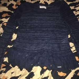 Hollister navy blue knit sweater/shirt